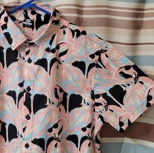 Hawaiian Short sleeve Flamingo with glasses shirt